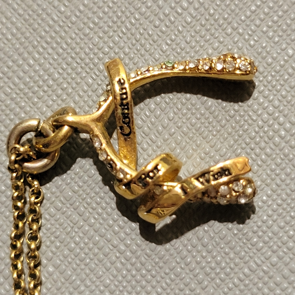Juicy Couture Gold Wishbone Pendant Necklace